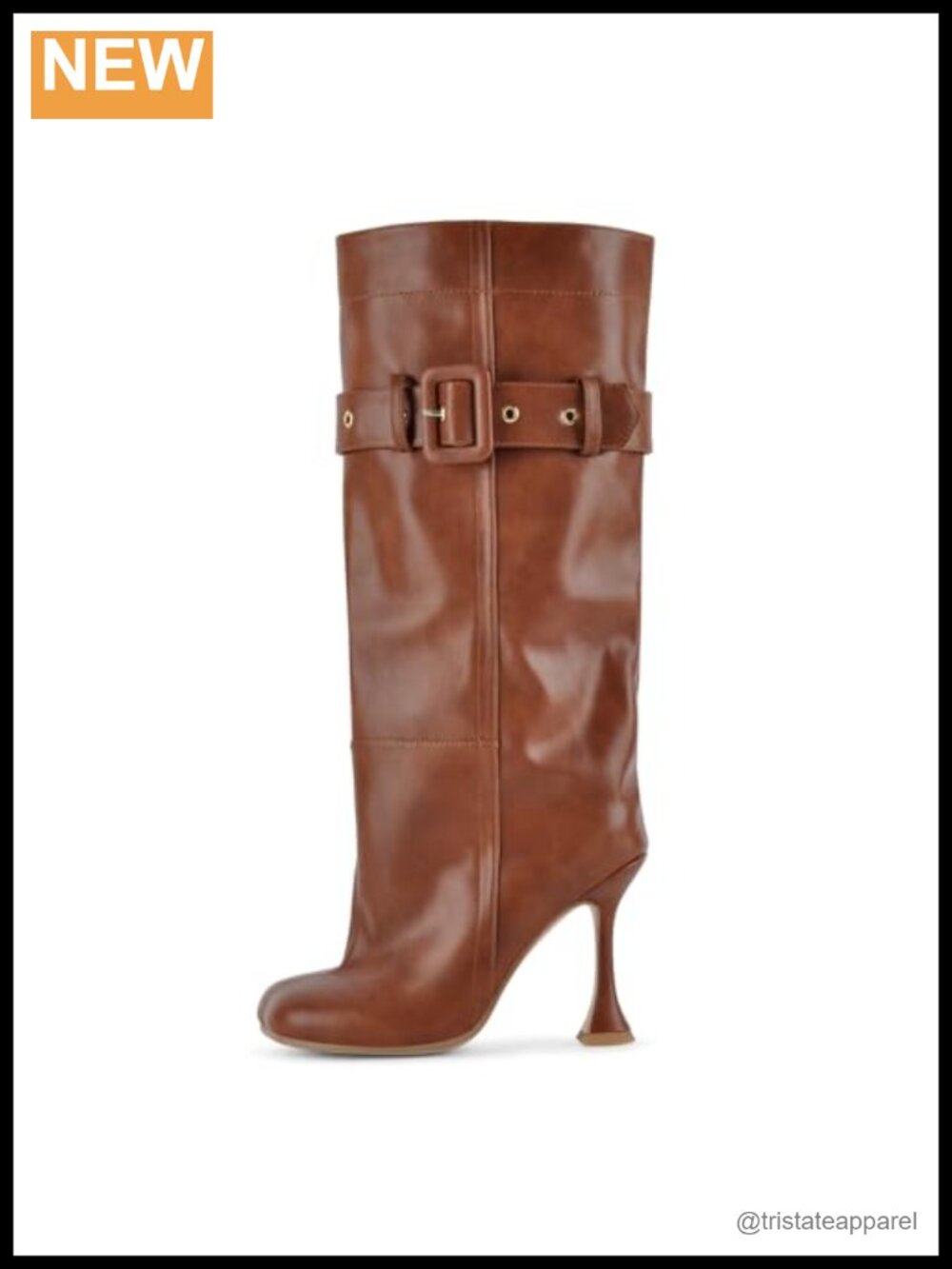 Slouch Square Toe Wide Calf Stilettos Heel Knee High Boots Faux Leather